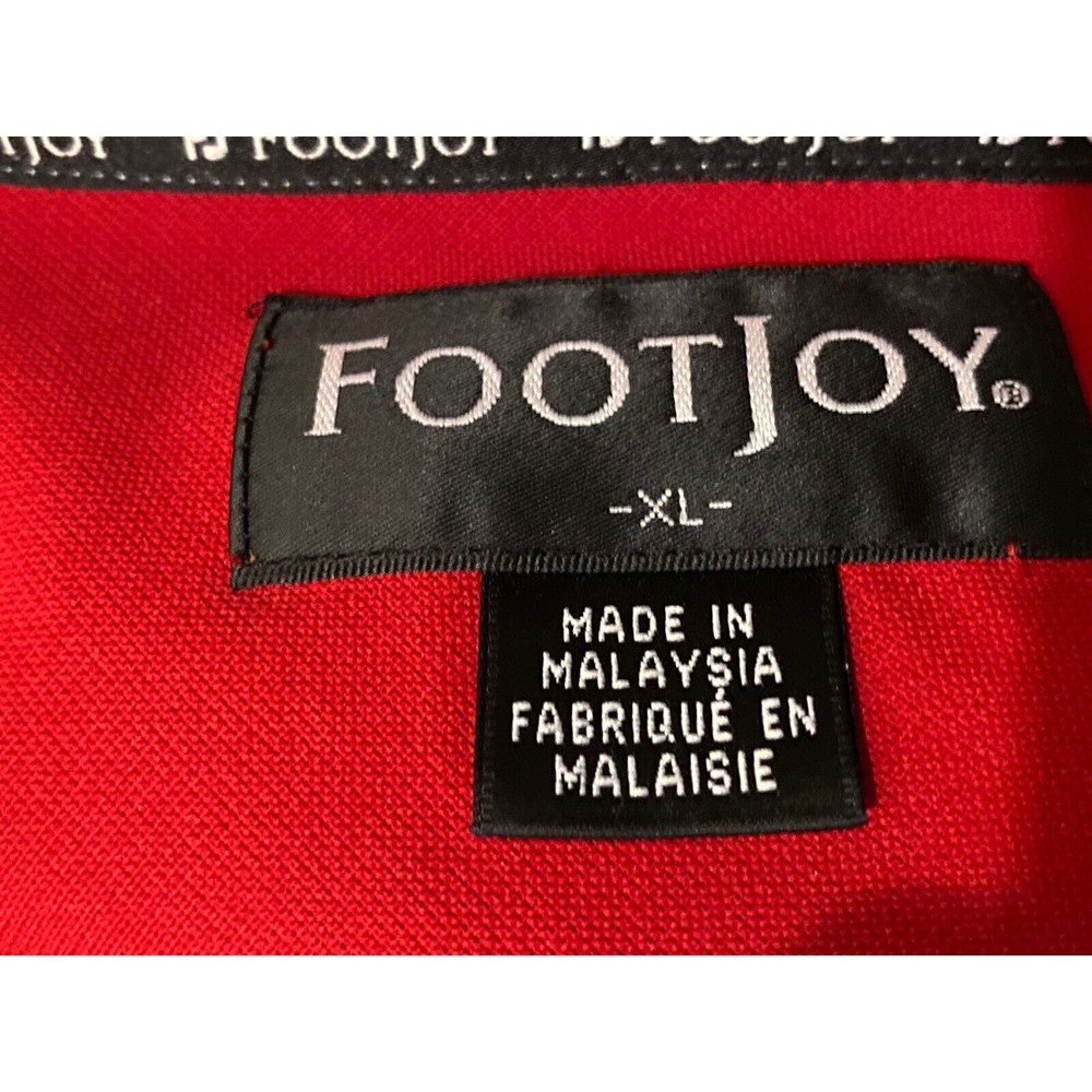 FootJoy FJ Red Golf Polo Shirt XL Men Short Sleeves BelAir Country Club Insignia - Picture 10 of 12